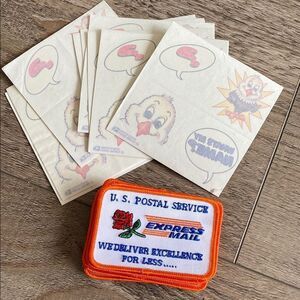 Vintage Deadstock USPS United States Post Office Patches & Temporary Tattoos